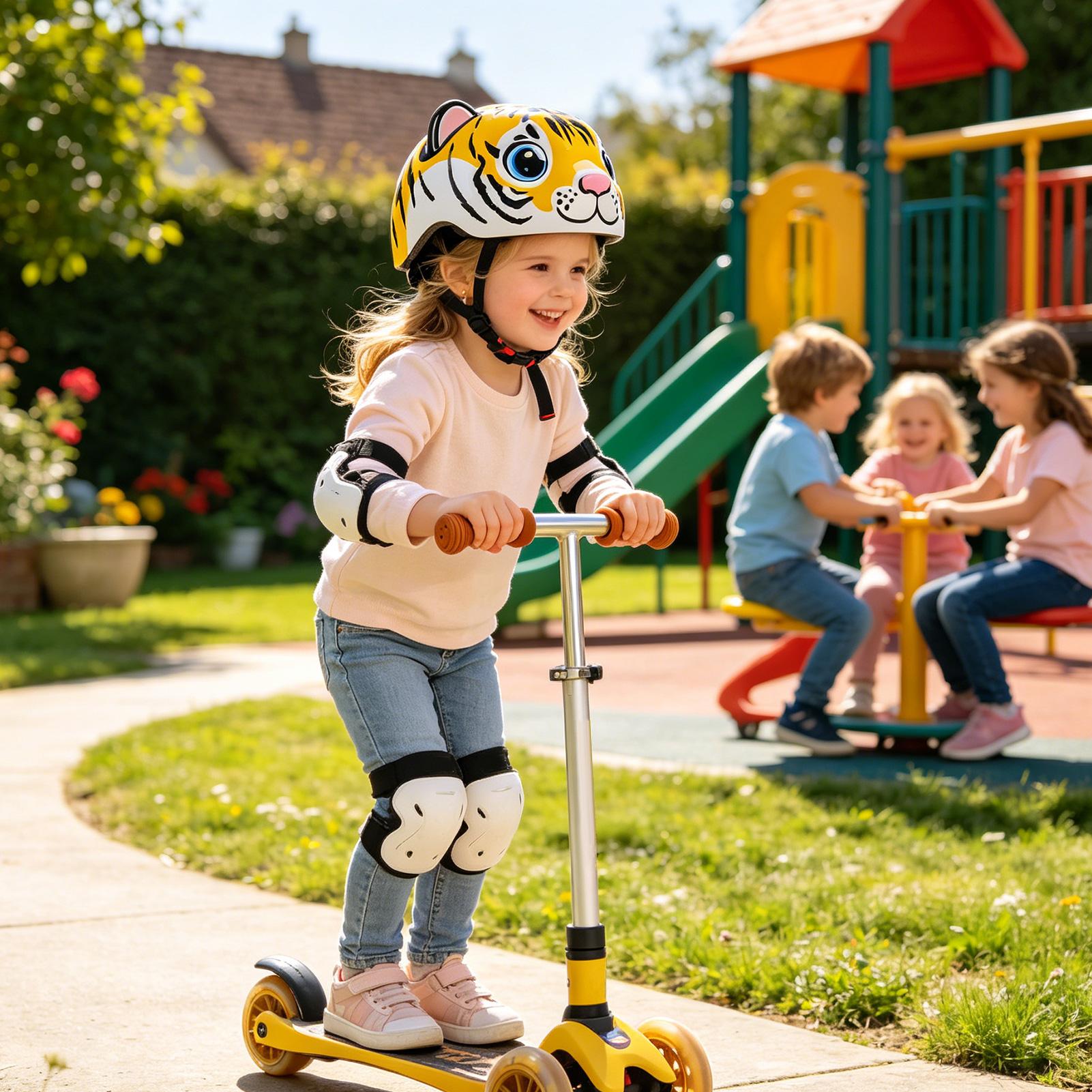 Cycling Commute Gear - Детский шлем с тигровым принтом, регулируемый,