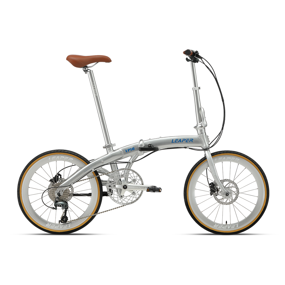 Commuter Biking - Коричневый кожаный складной велосипед с алюминиевыми