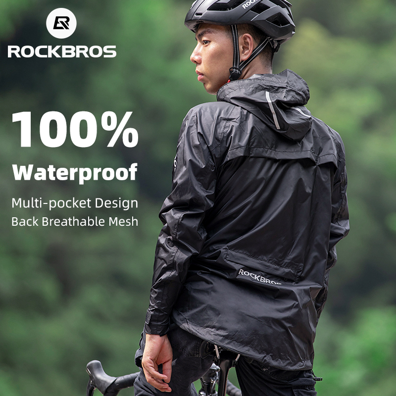 Cycling Rain Jacket Commute - ROCKBROS водонепроницаемый велосипедный дождевик мужской дышащий